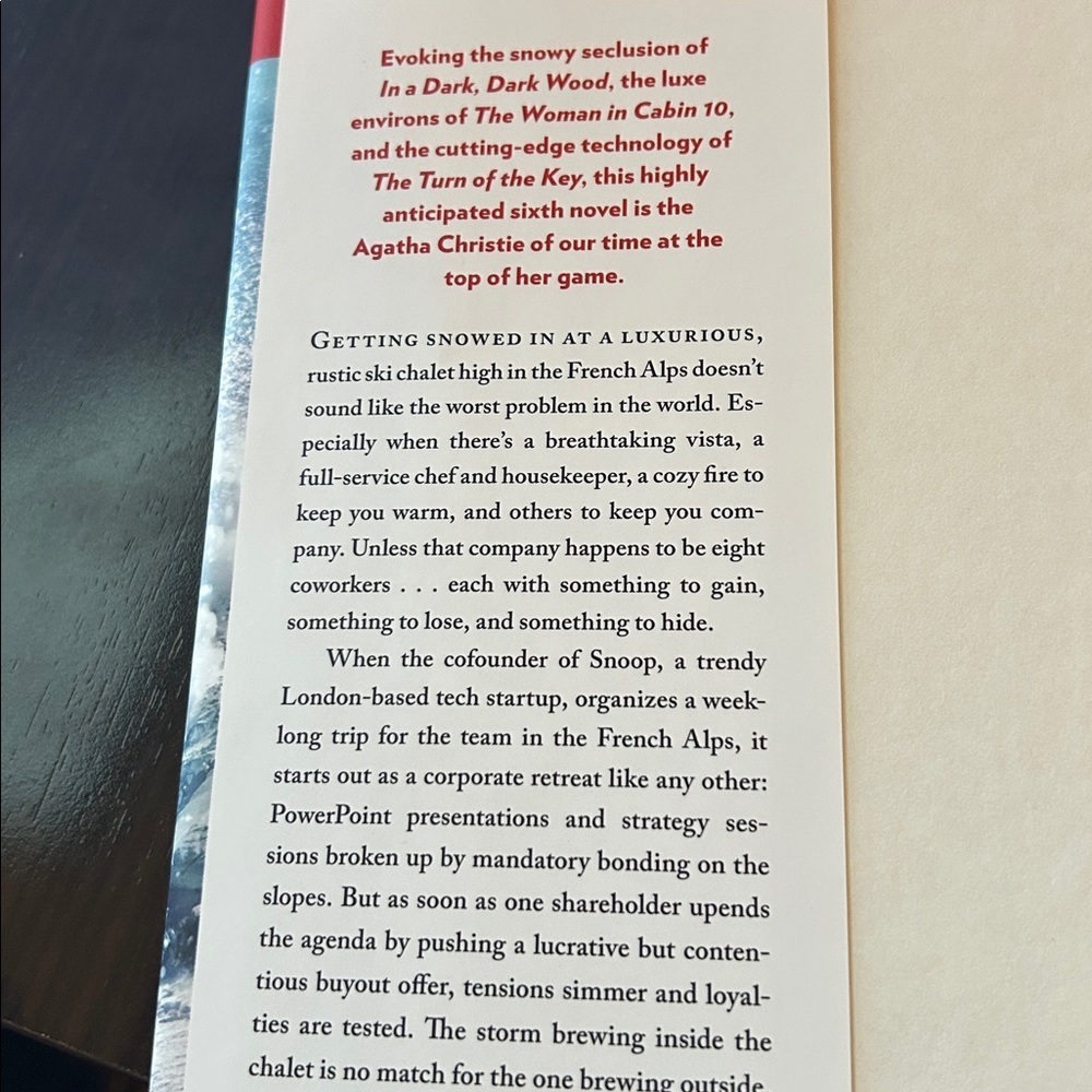 One by One by Ruth Ware Hardcover Book - Picture 2 of 8